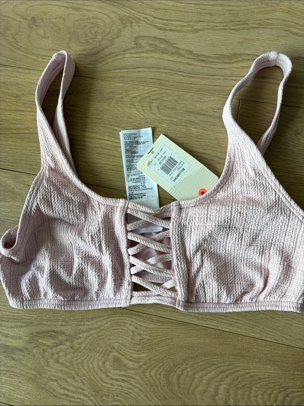 Billabong Light Pink Lace-Up Swim Bralette